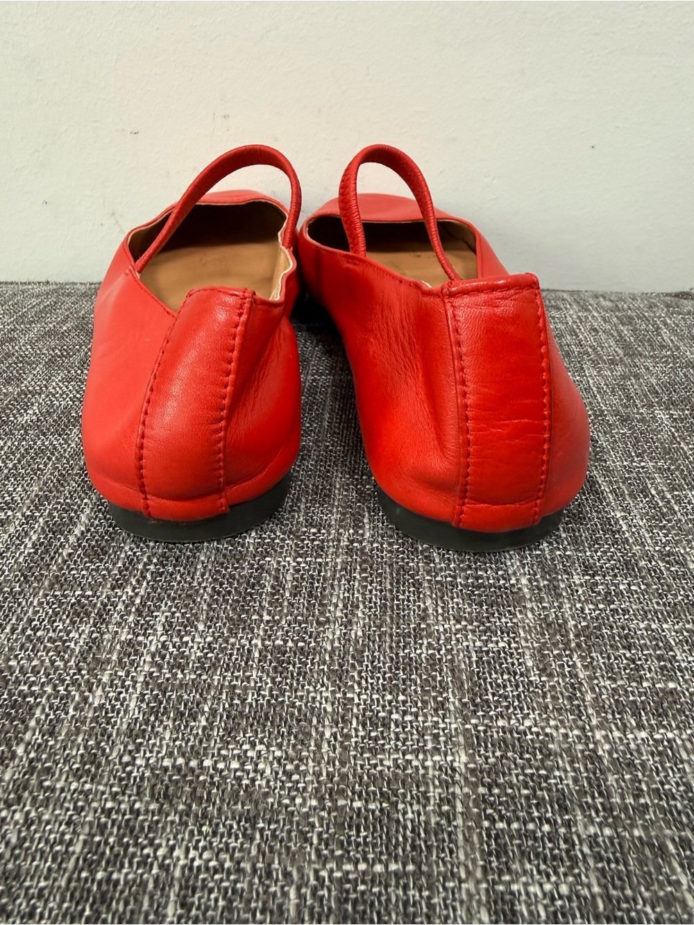 Madewell The Greta Ballet Flat Kilt Red Leather Mary Jane Square Toe Size 6.5 - Picture 9 of 11